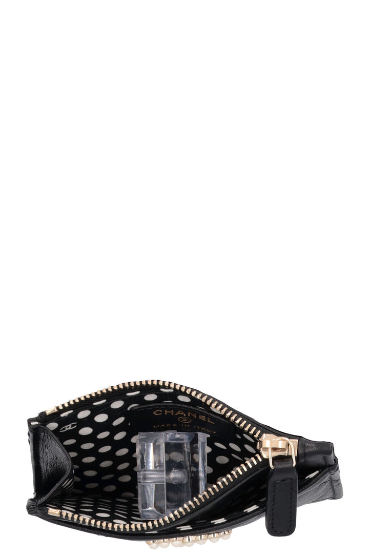 Porte-cartes CHANEL CC Pearls Noir