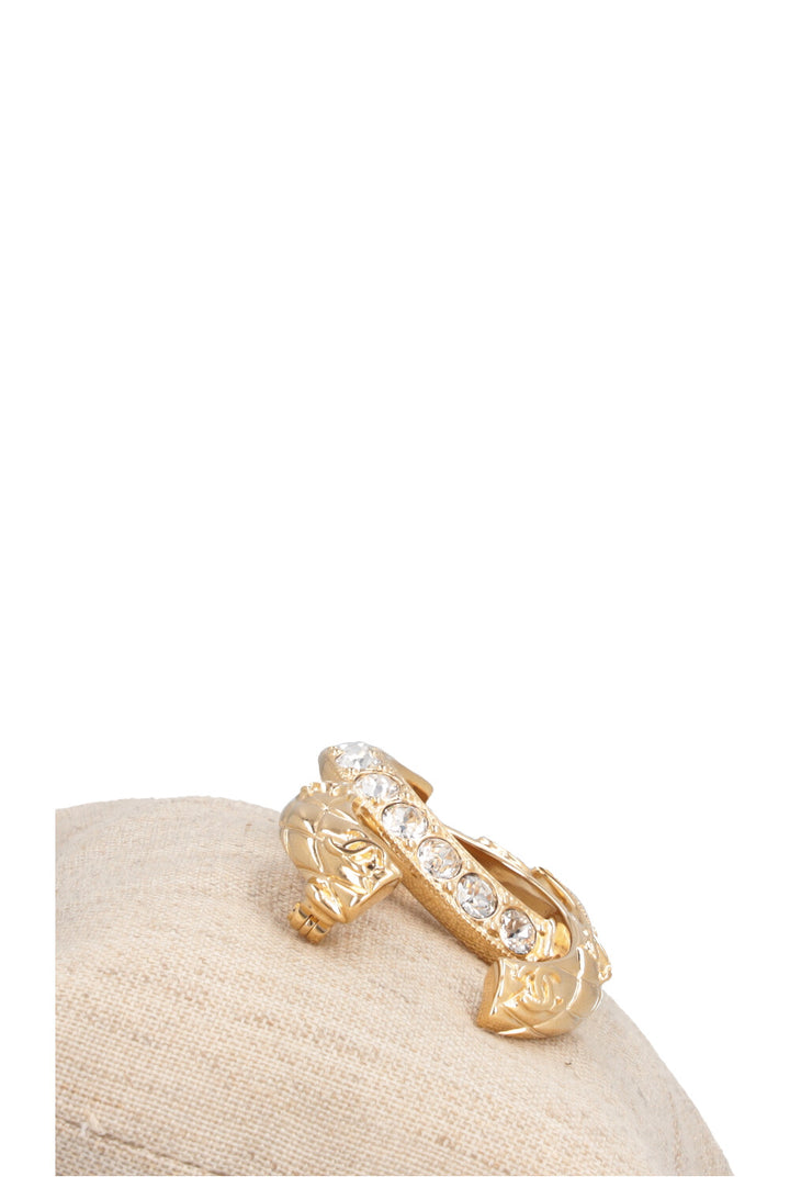 Broche CHANEL CC Cristaux Doré