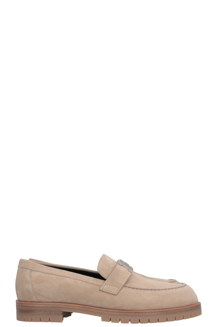 HERMÈS Faubourg Mocassins Daim Beige