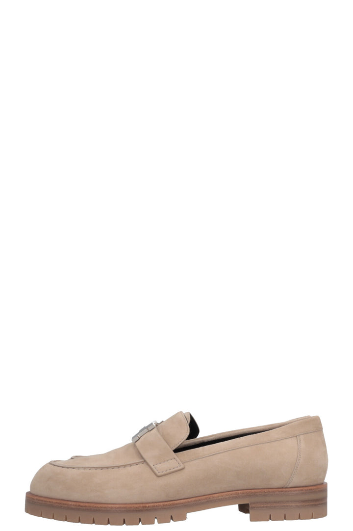 HERMÈS Faubourg Mocassins Daim Beige