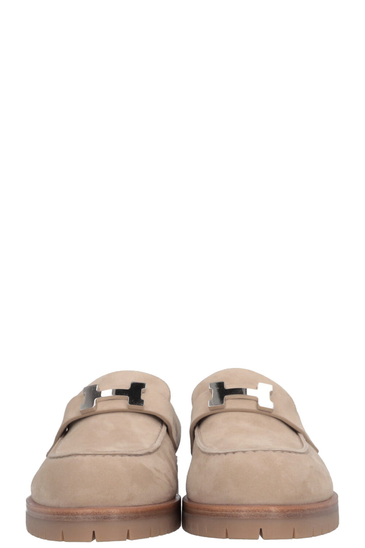HERMÈS Faubourg Mocassins Daim Beige