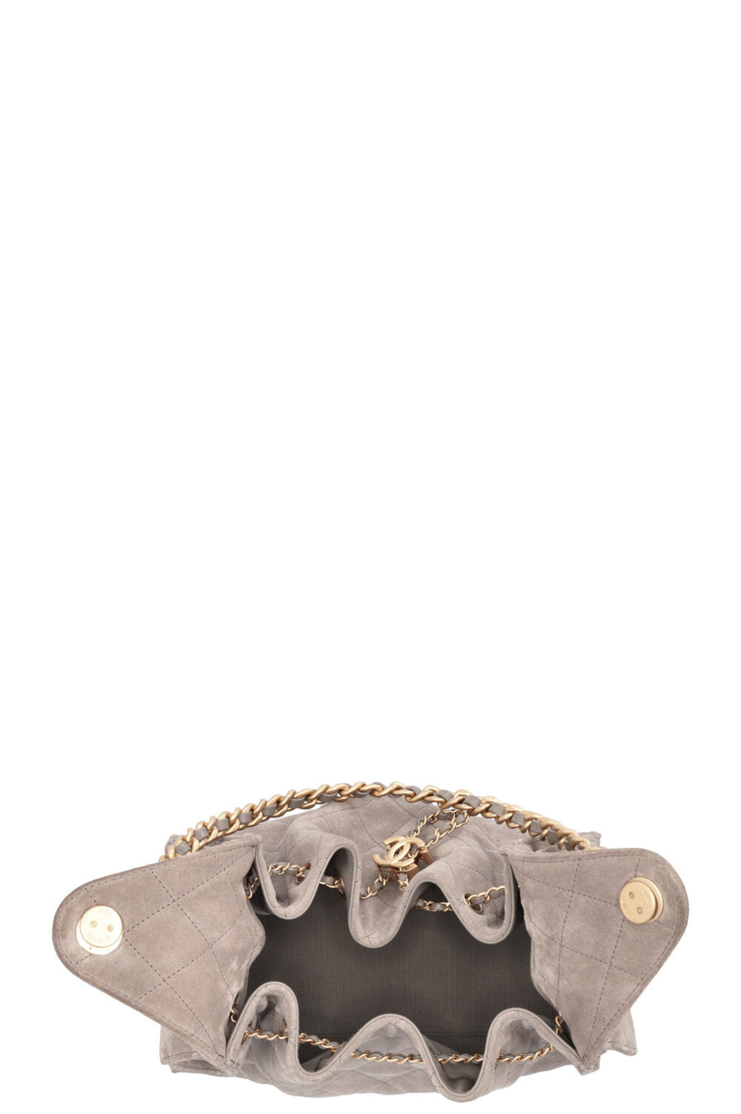 CHANEL 25 Small Suede Grey