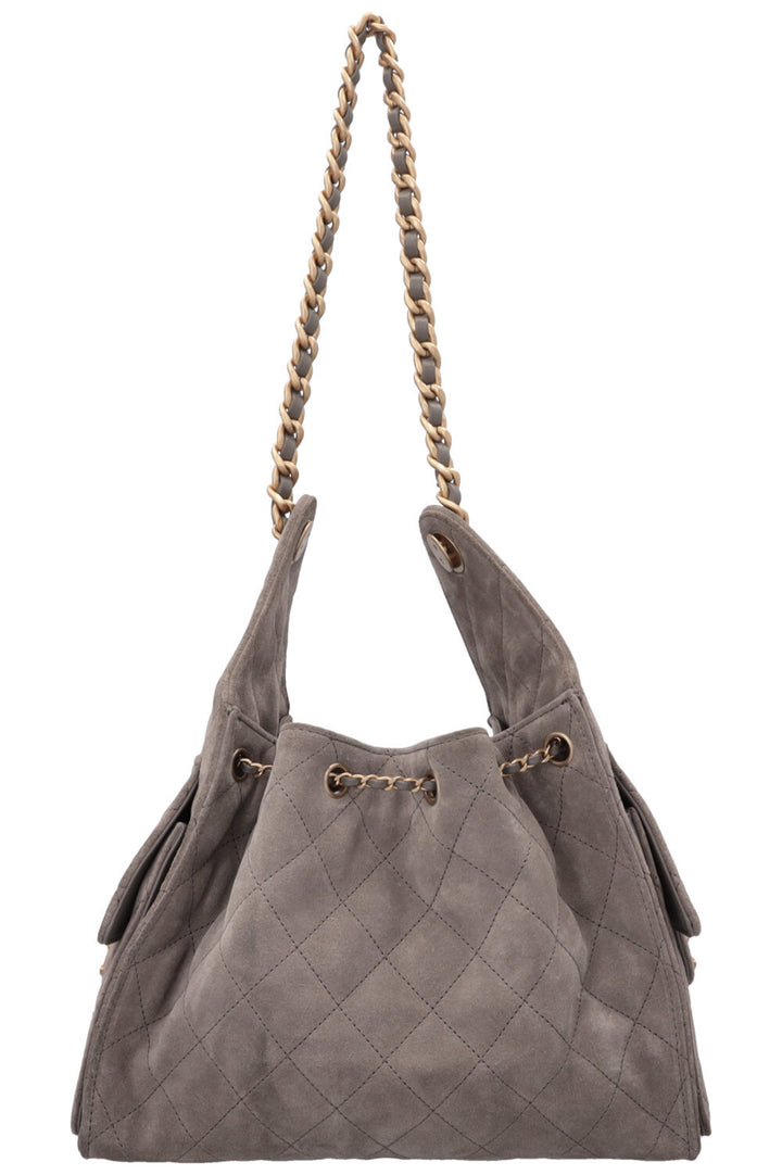 CHANEL 25 Small Suede Grey