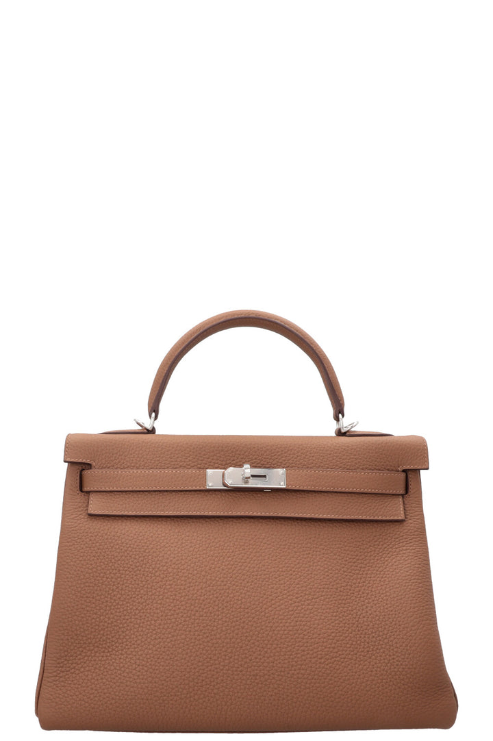 HERMÈS Kelly 32 Retourne HSS Clemence Alezan Bleu Navy