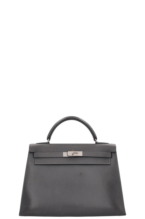 HERMÈS Kelly 32 Sellier Box Grey