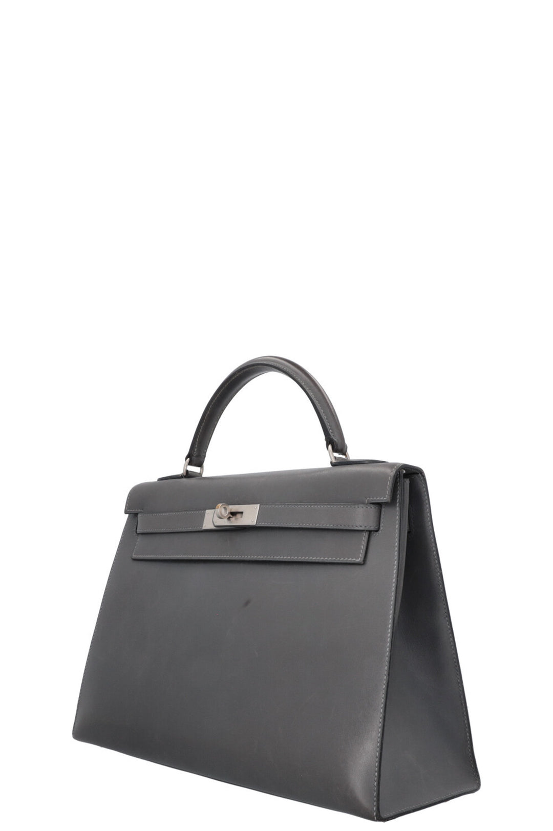 HERMÈS Kelly 32 Sellier Box Gris