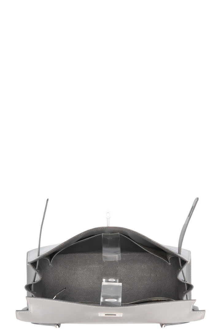 HERMÈS Kelly 32 Sellier Box Grey