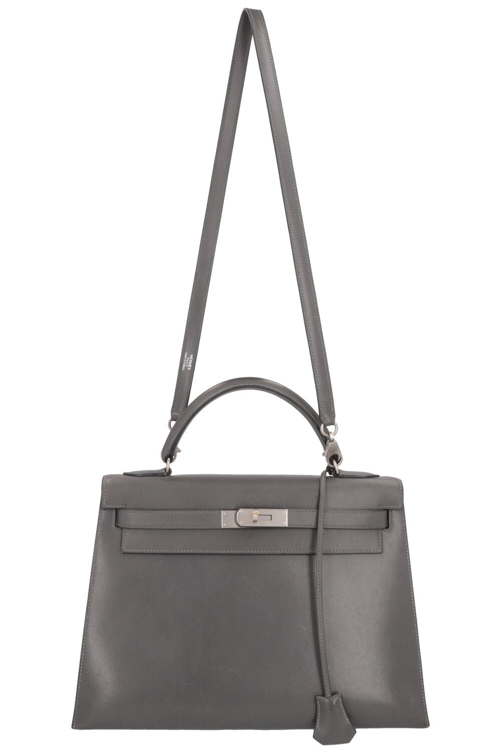 HERMÈS Kelly 32 Sellier Box Grey