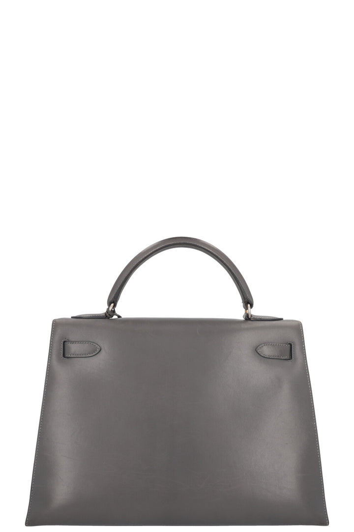 HERMÈS Kelly 32 Sellier Box Grey