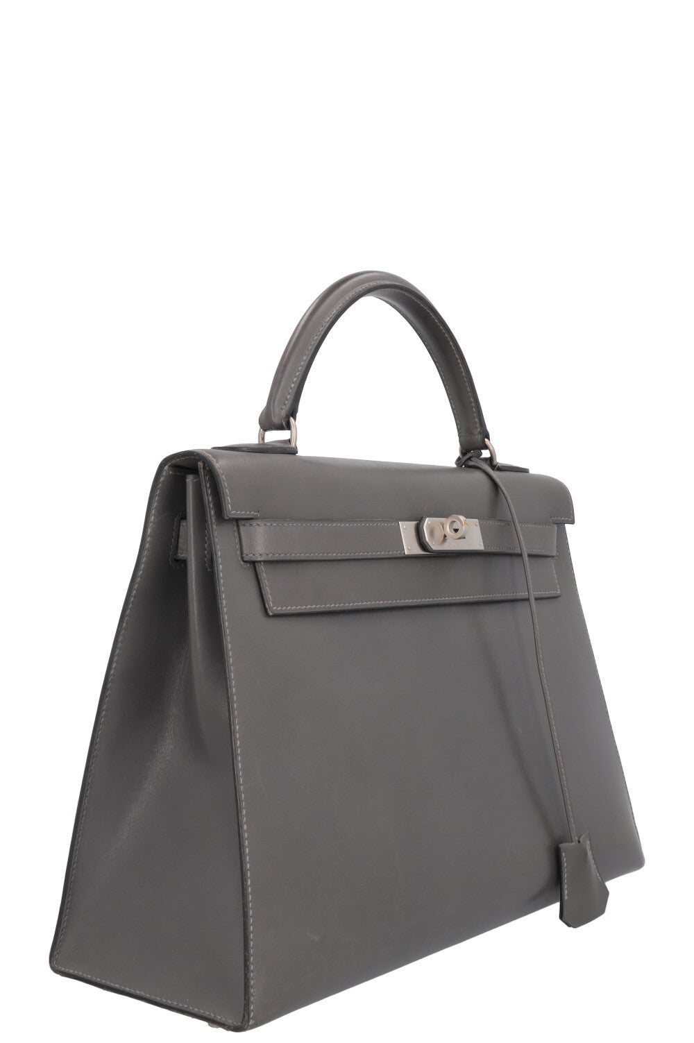 HERMÈS Kelly 32 Sellier Box Grey