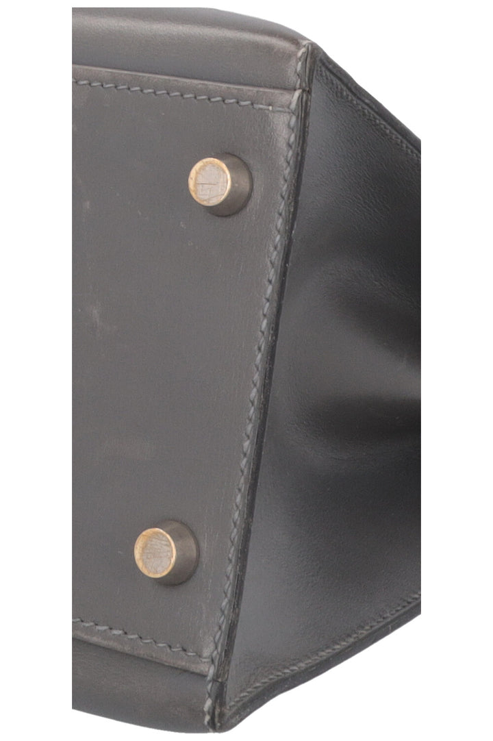 HERMÈS Kelly 32 Sellier Box Grey