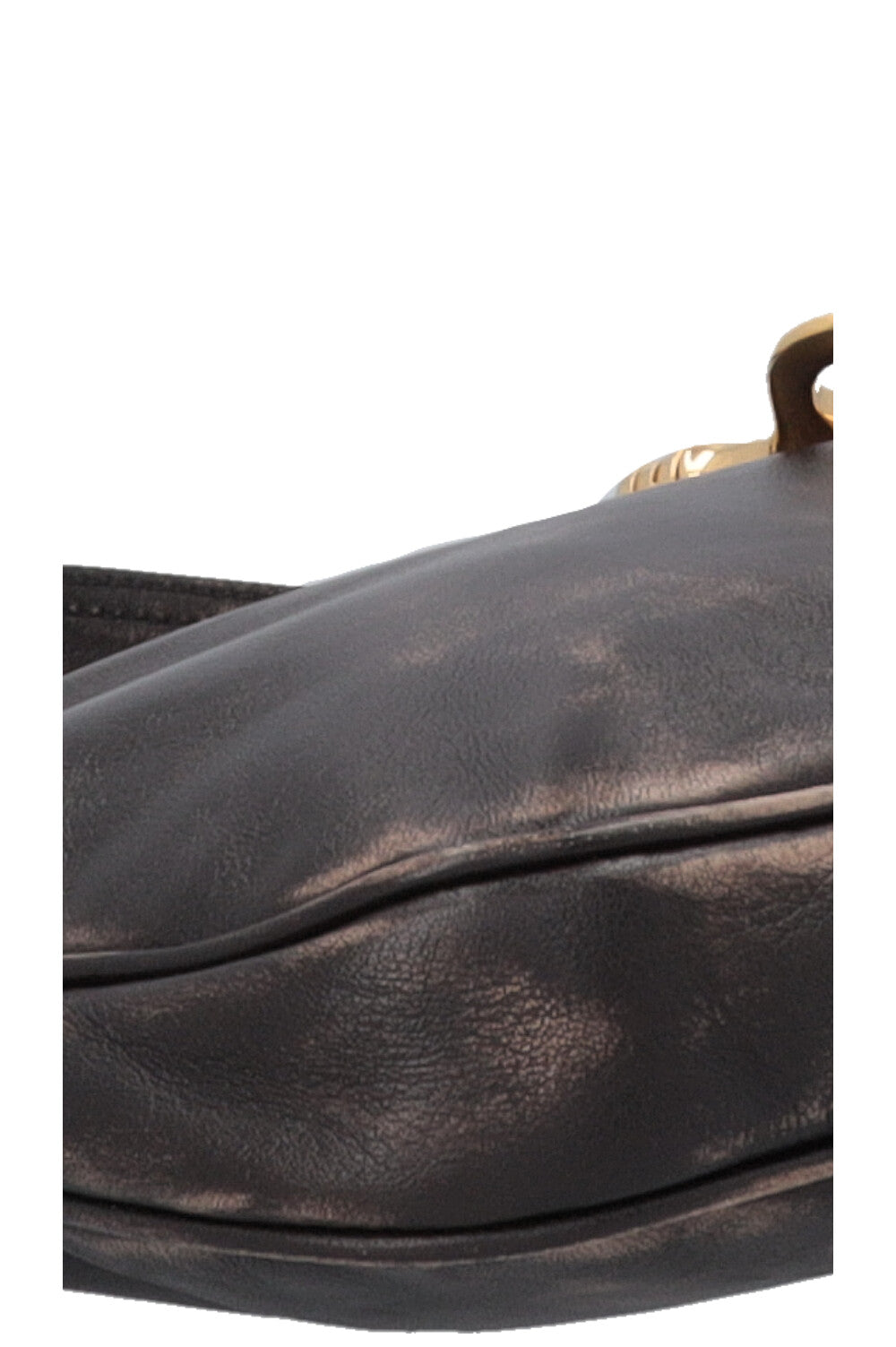 MIUMIU Distressed Carabiner Shoulder Bag Brown