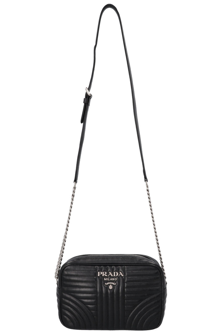 PRADA Quilted Diagrams Camera Bag Black