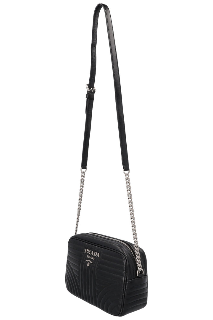 PRADA Quilted Diagrams Camera Bag Black
