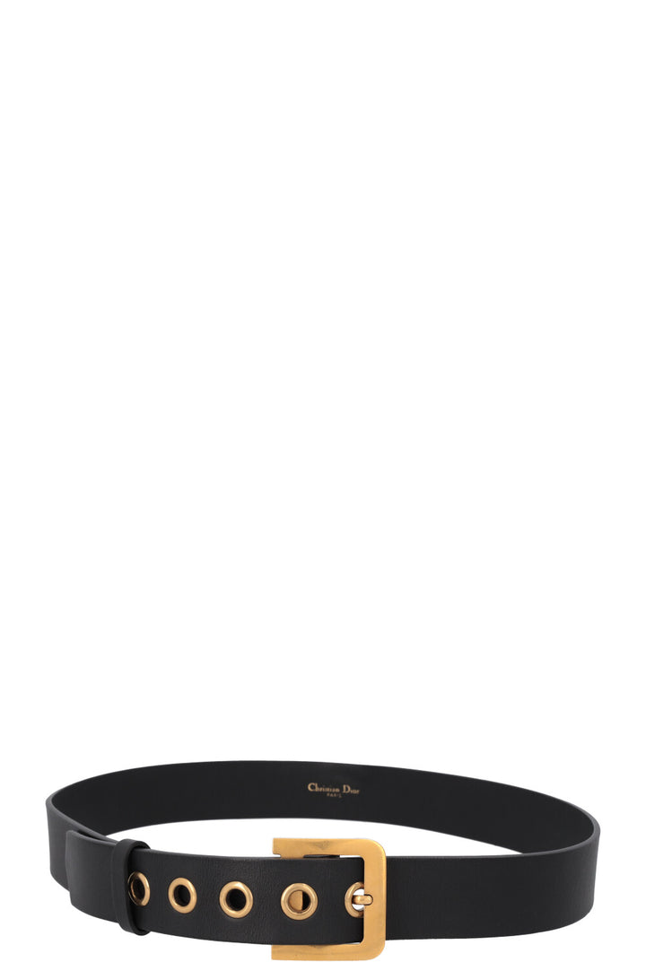 CHISTIAN DIOR D-Fence Belt Leather Black