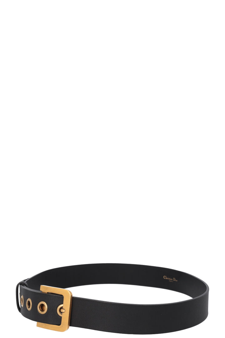 CHISTIAN DIOR D-Fence Belt Leather Black