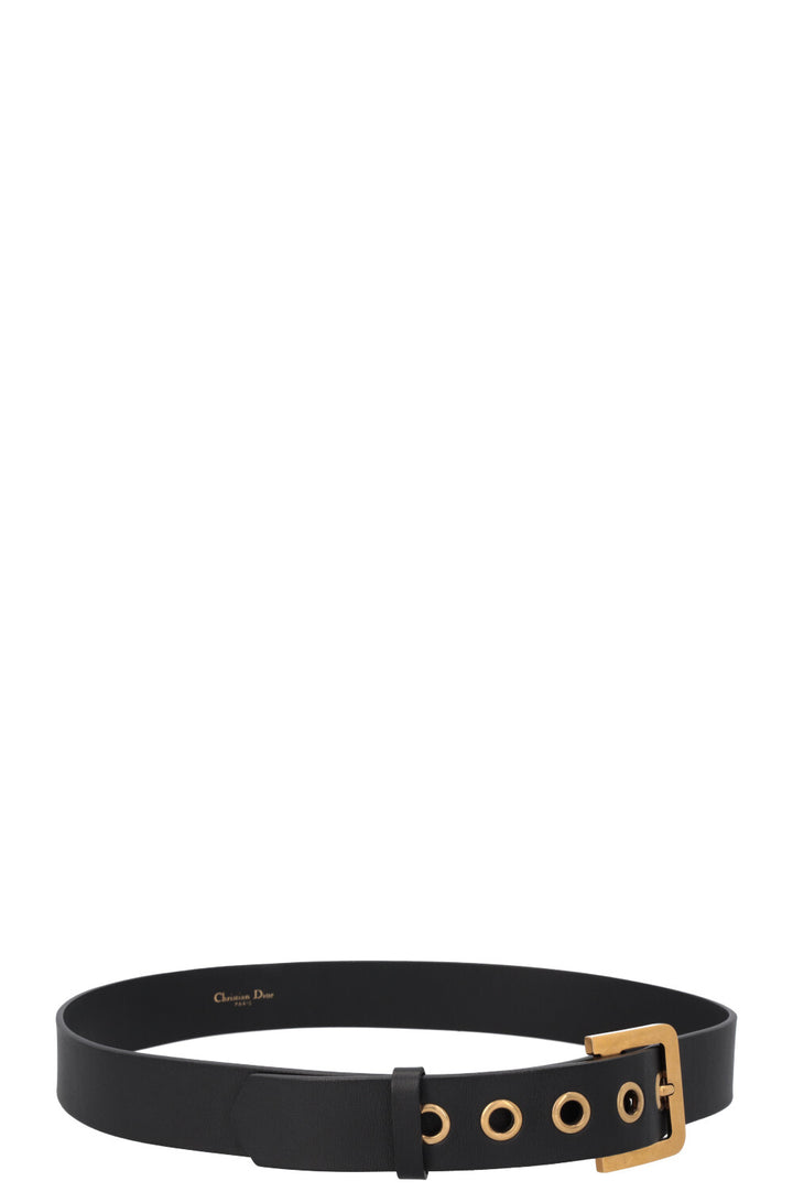 CHISTIAN DIOR D-Fence Belt Leather Black