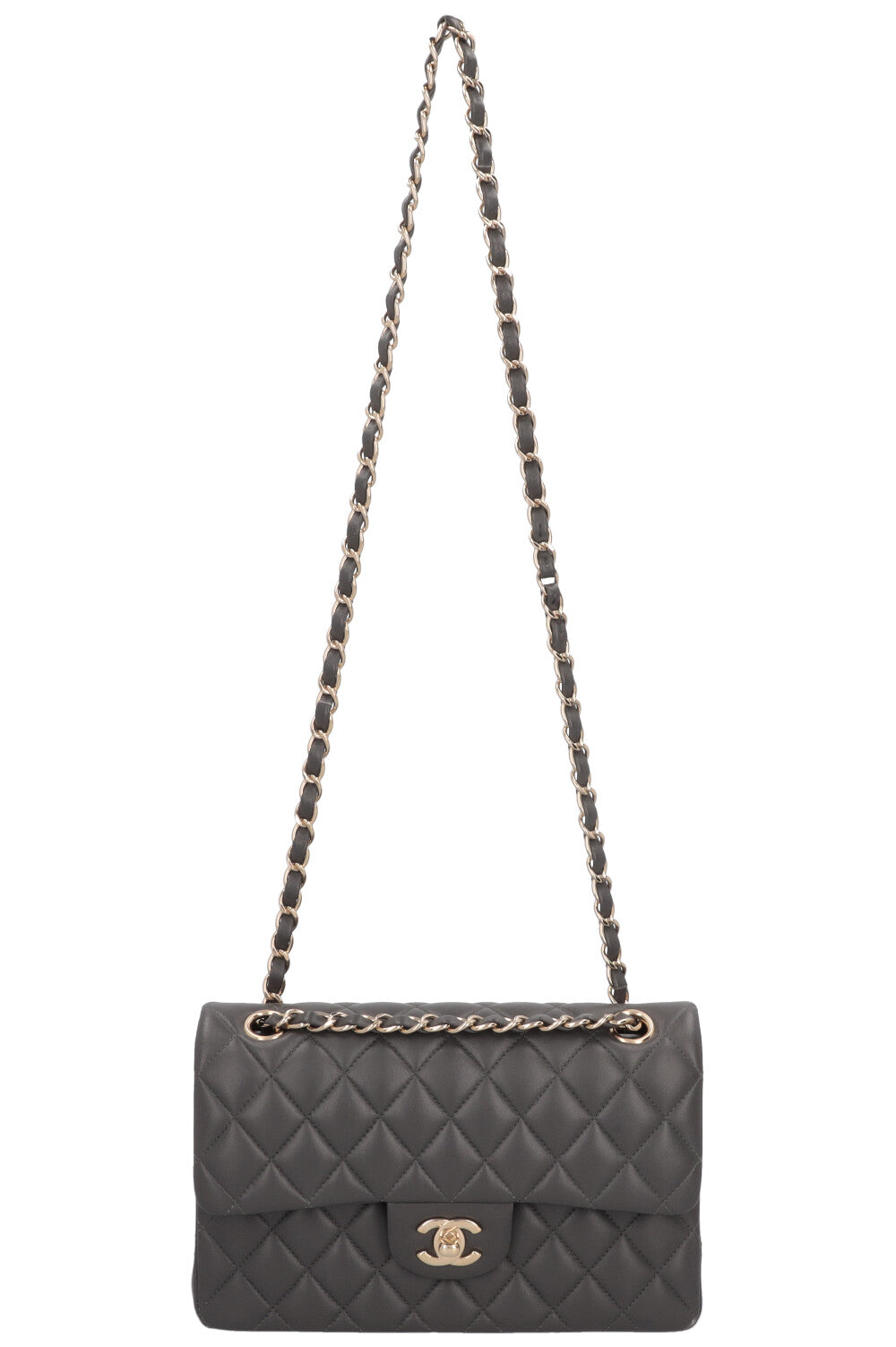 CHANEL Small Classic Double Flap Grey