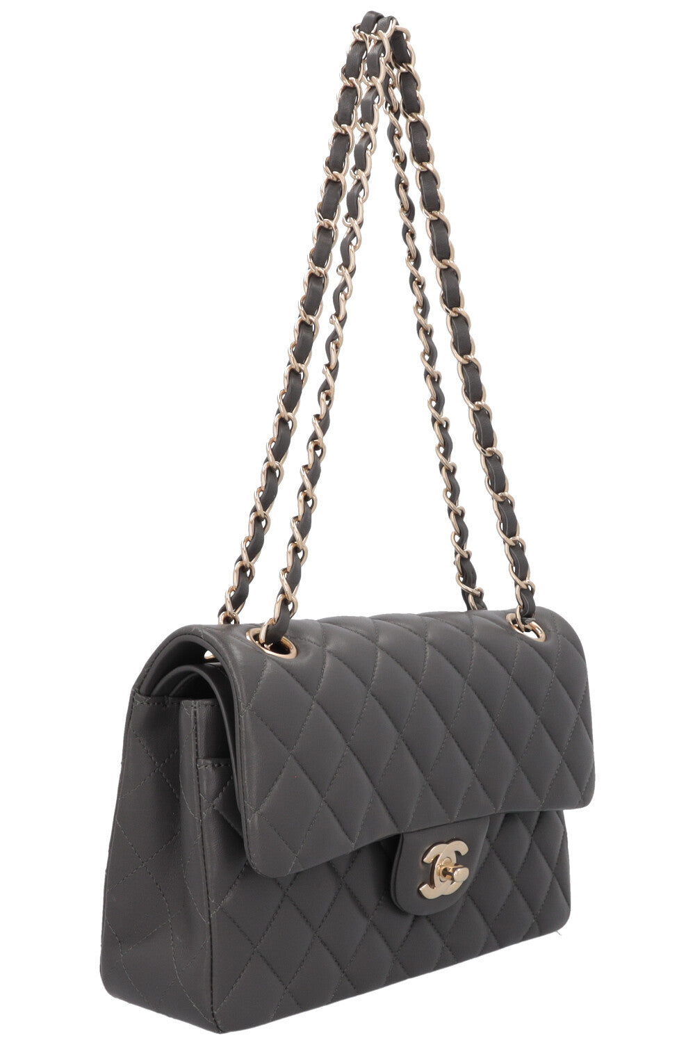 CHANEL Small Classic Double Flap Grey