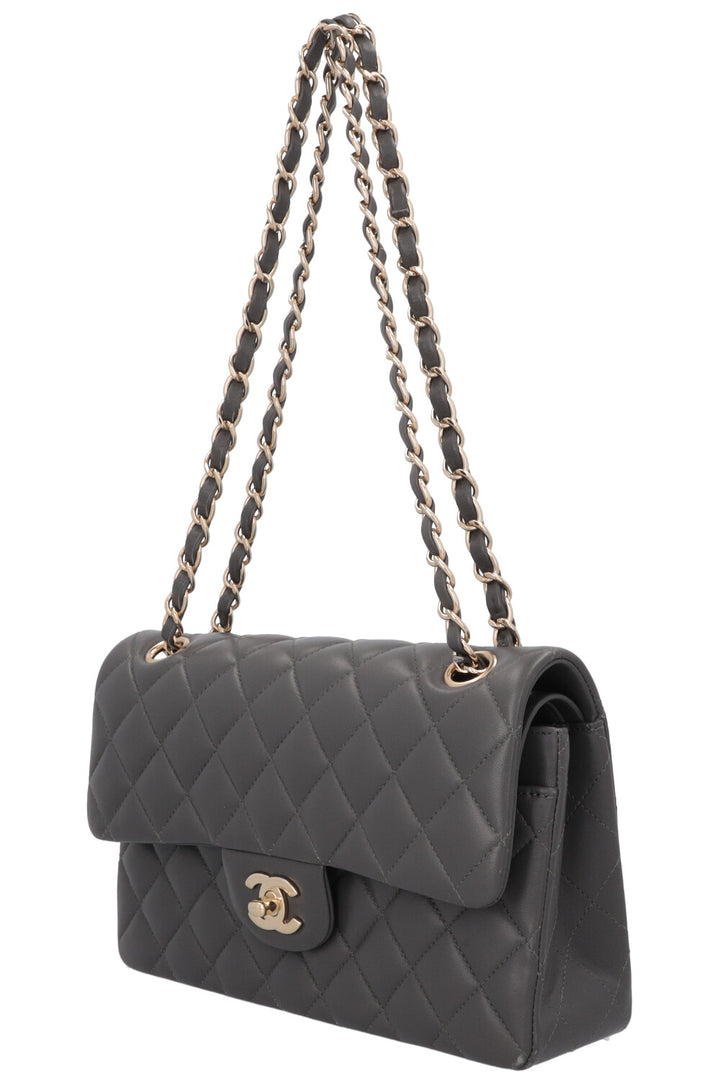 CHANEL Small Classic Double Flap Grey