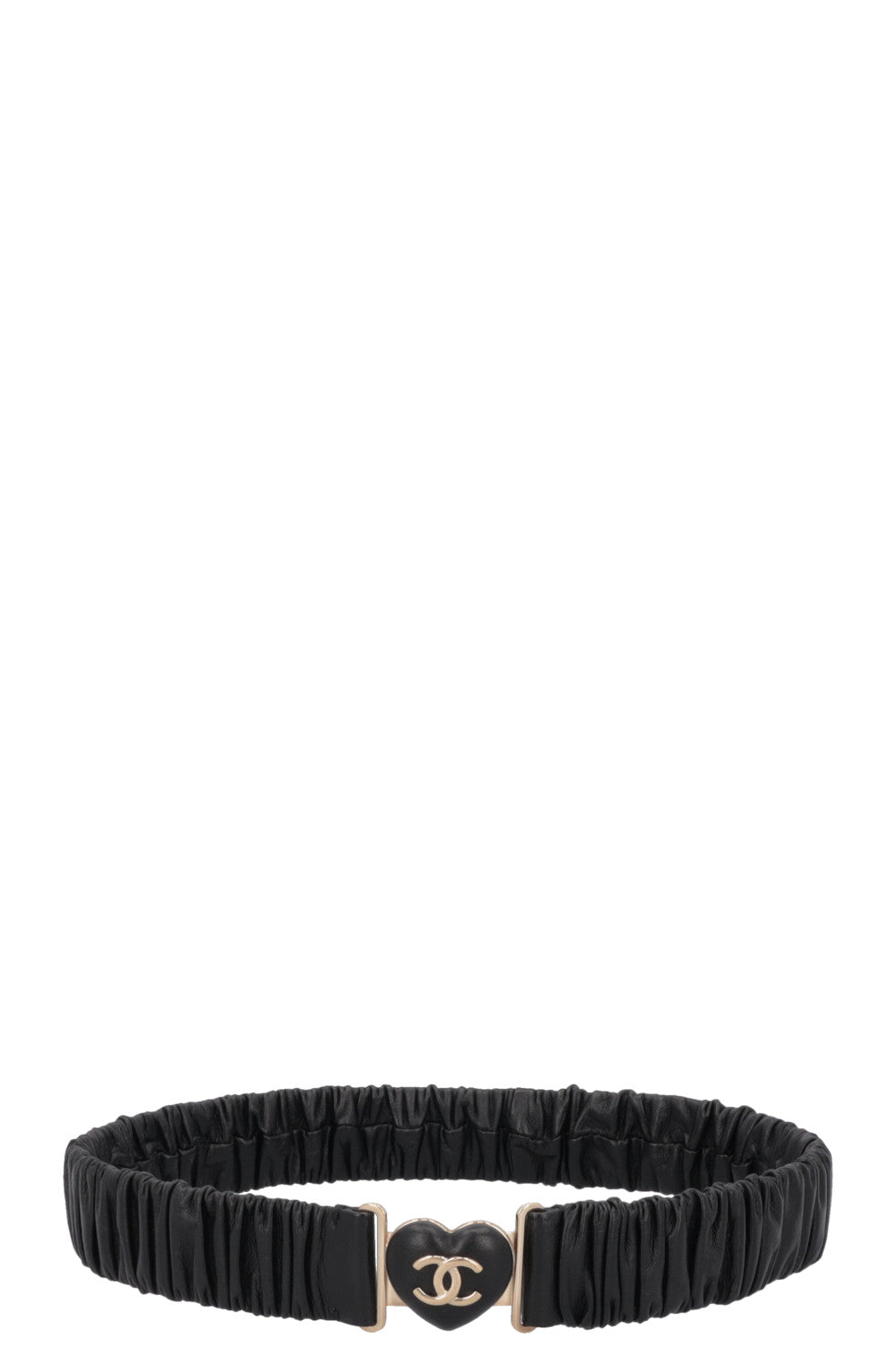CHANEL 2022 Heart CC Belt Leather Black