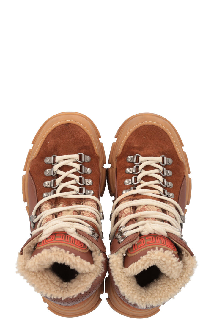 Bottes montantes GUCCI Shearling Flashtrek en toile