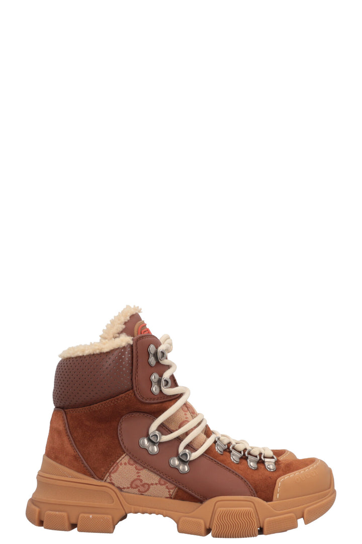 Bottes montantes GUCCI Shearling Flashtrek en toile