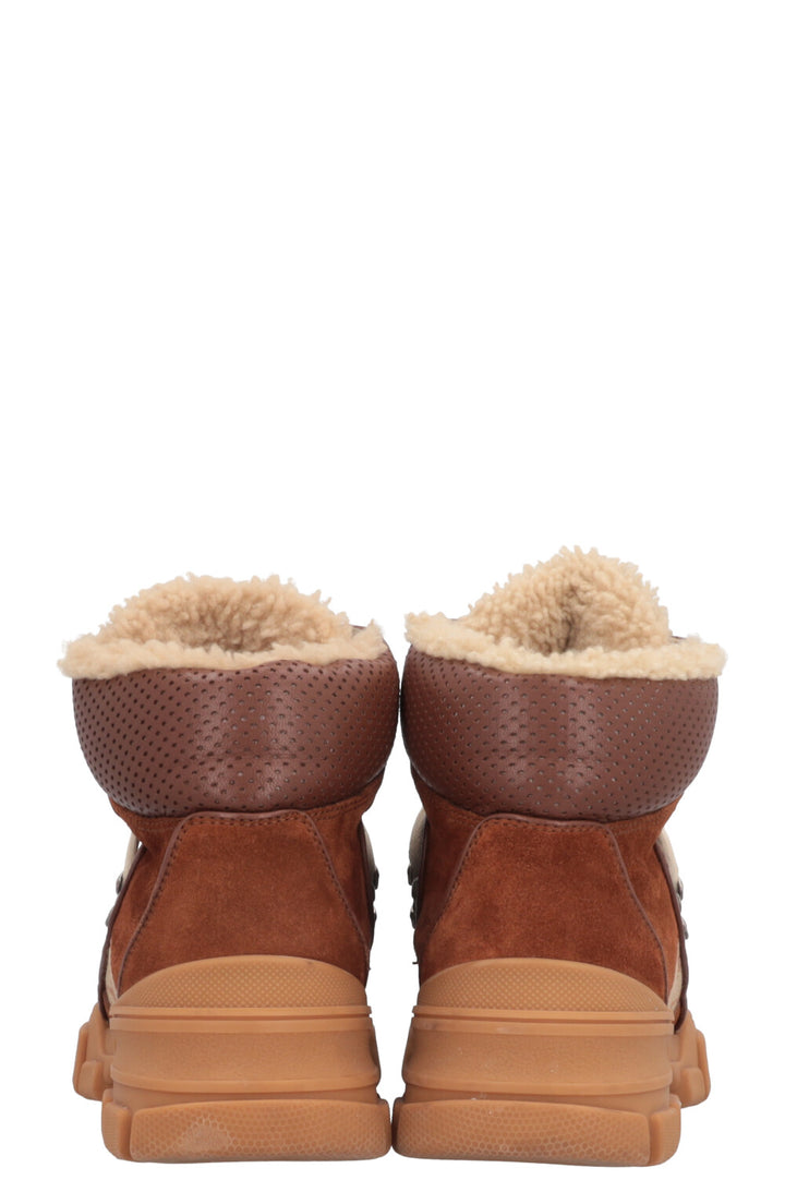 Bottes montantes GUCCI Shearling Flashtrek en toile