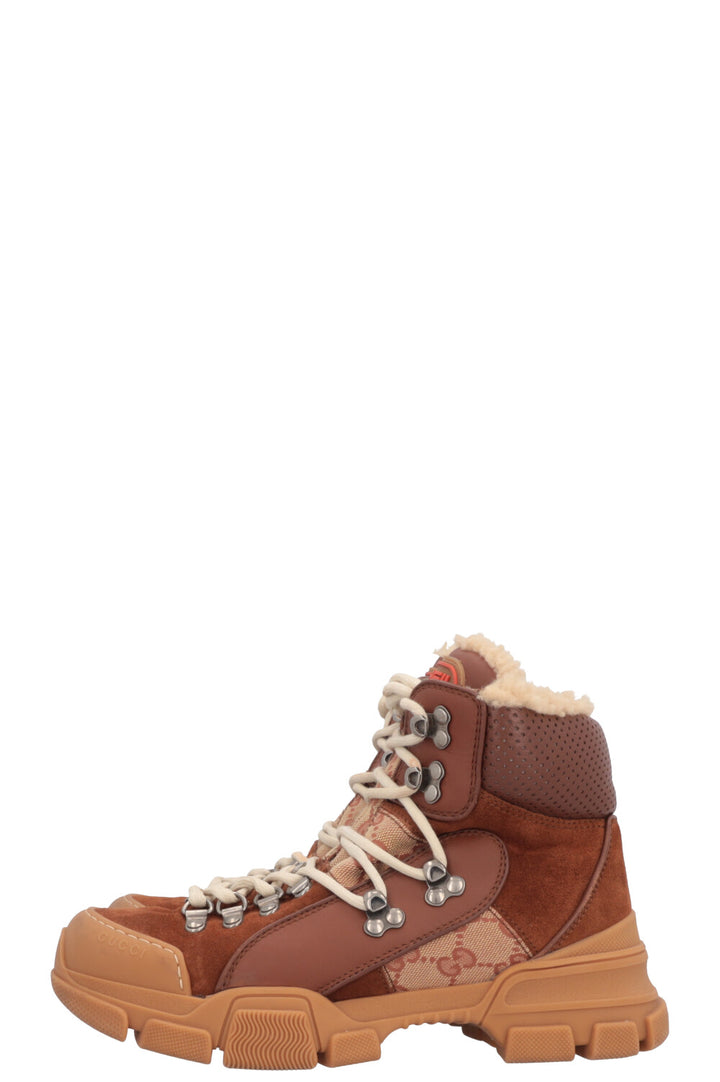 Bottes montantes GUCCI Shearling Flashtrek en toile