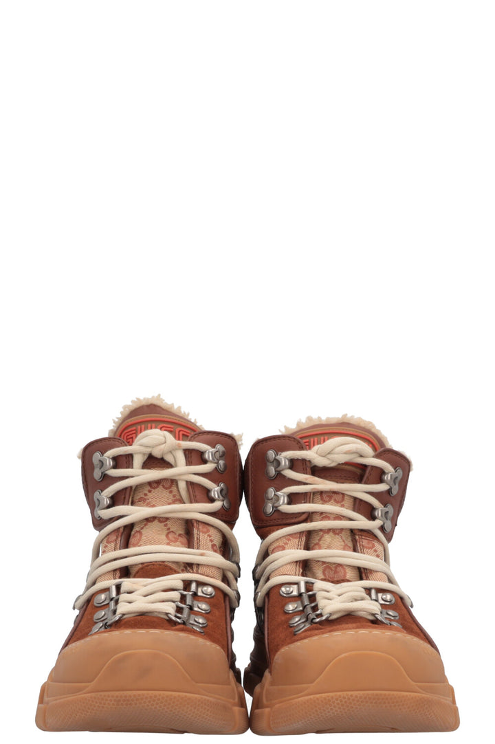 Bottes montantes GUCCI Shearling Flashtrek en toile