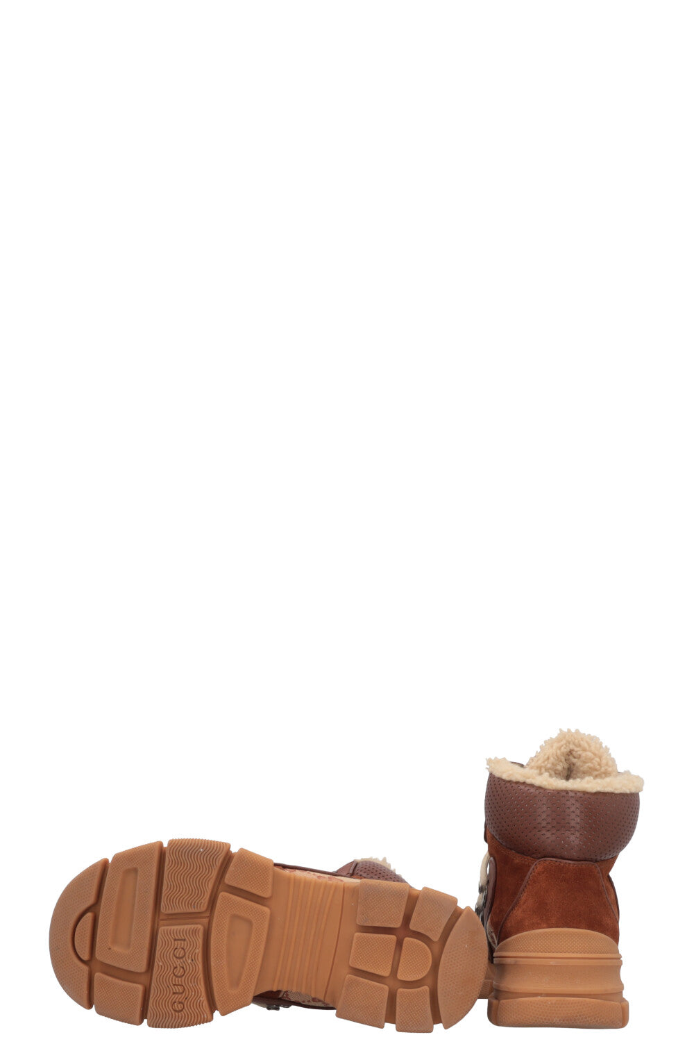 Bottes montantes GUCCI Shearling Flashtrek en toile