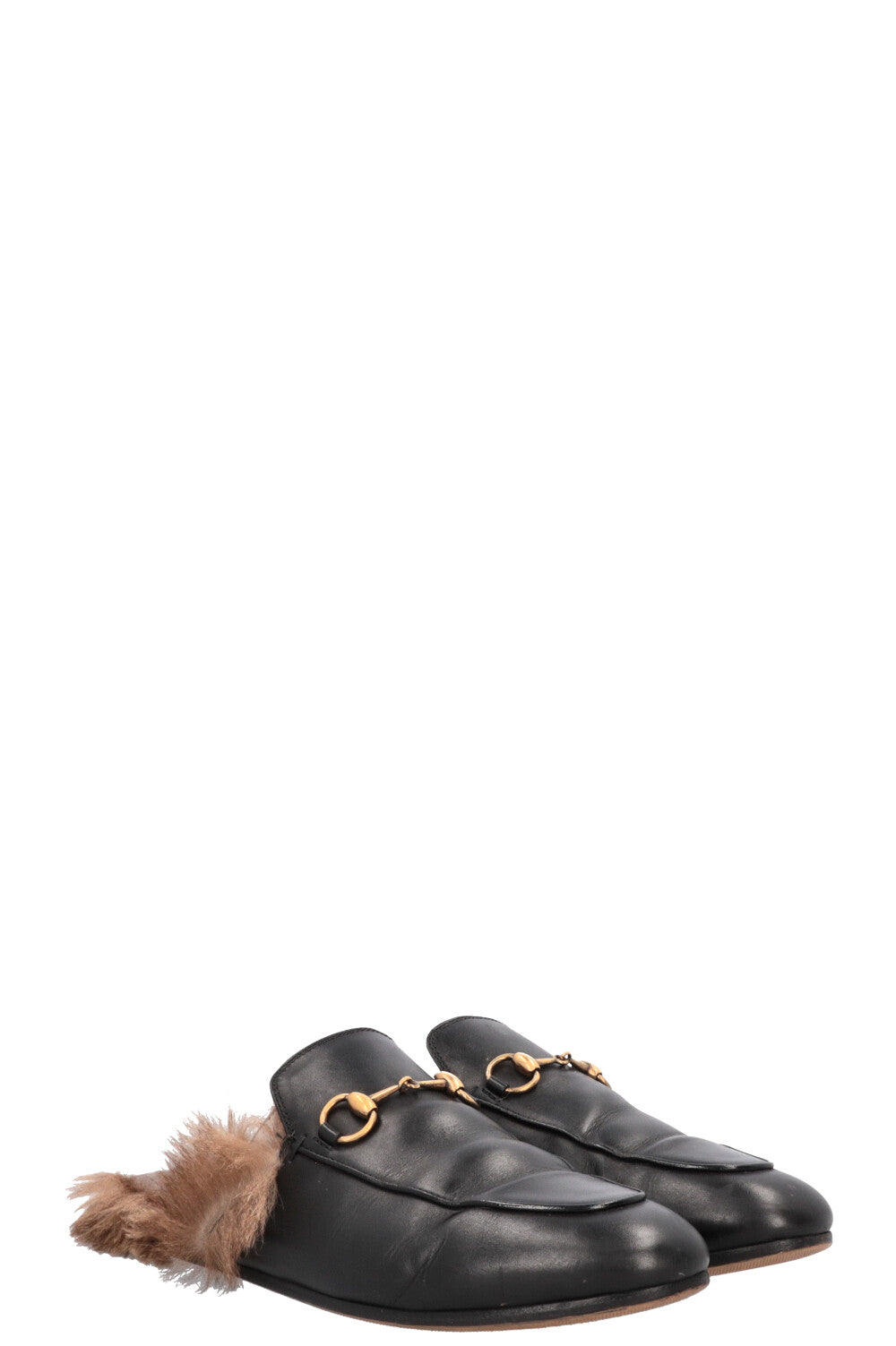 GUCCI Princetown Mules Fur Black
