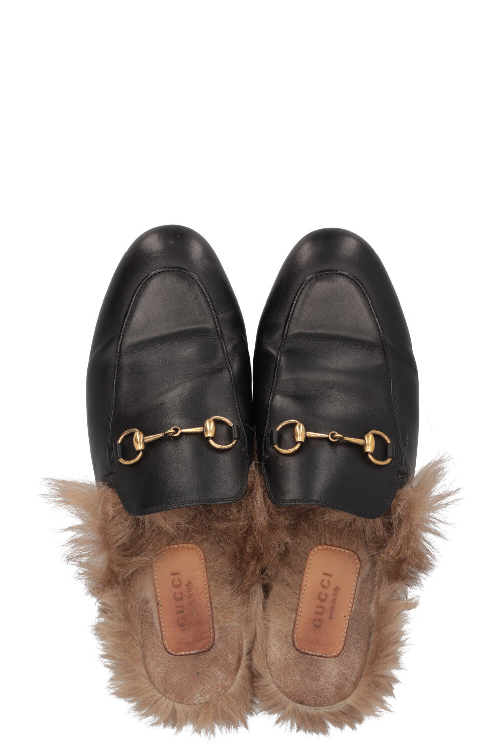 GUCCI Princetown Mules Fur Black