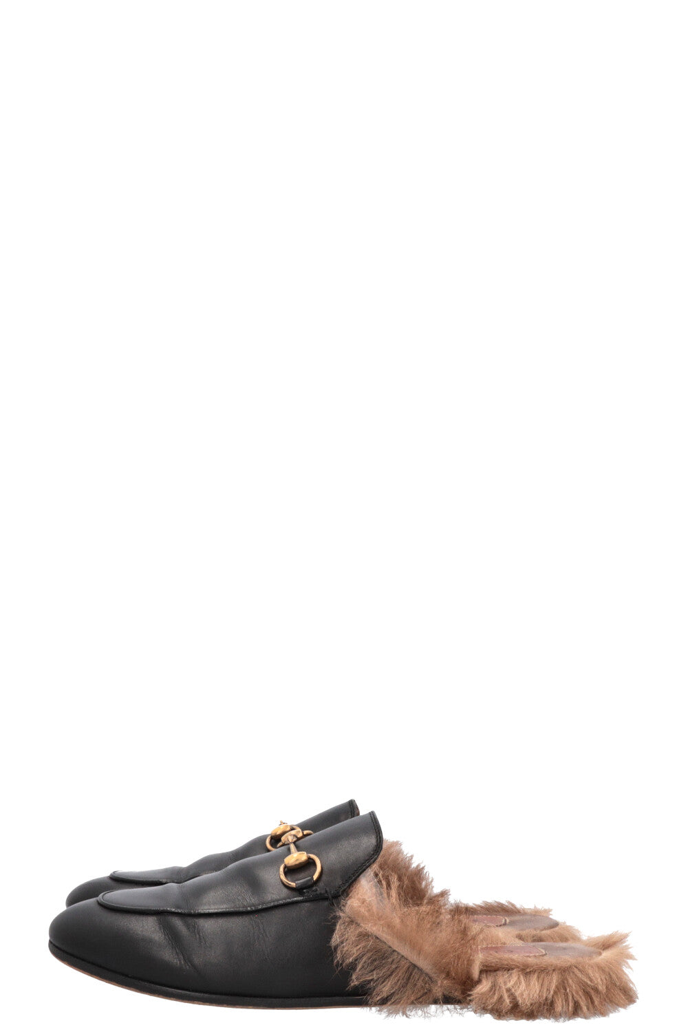 GUCCI Princetown Mules Fur Black