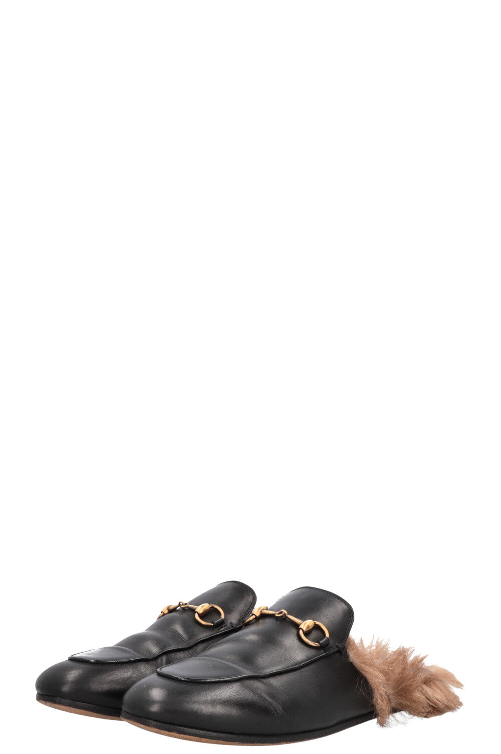 GUCCI Princetown Mules Fur Black