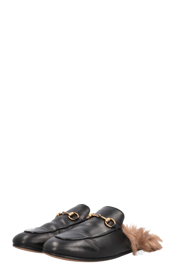 GUCCI Princetown Mules Fur Black