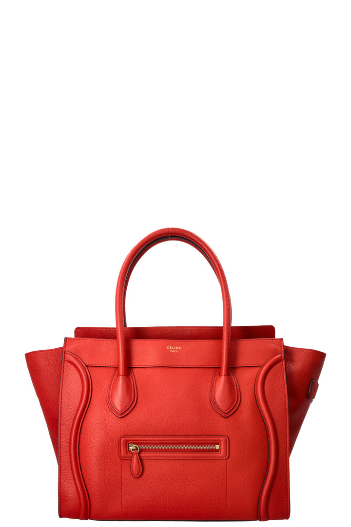 CÉLINE Luggage Mini Tote Leather Red