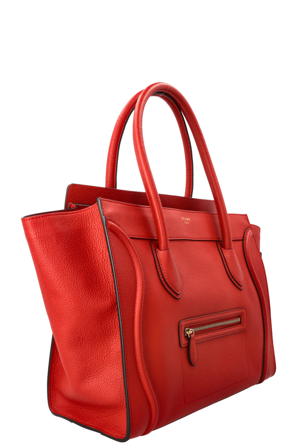 CÉLINE Luggage Mini Tote Leather Red