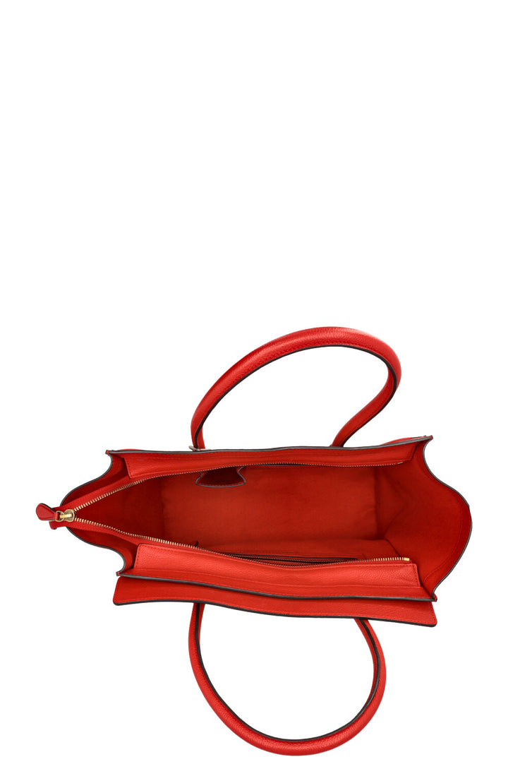 CÉLINE Luggage Mini Tote Leather Red