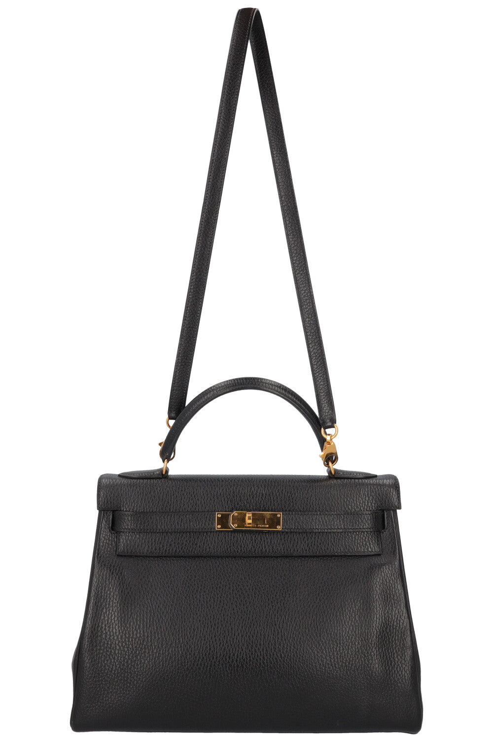 HERMÈS Kelly 32 Vache Ardennes Black – REAWAKE
