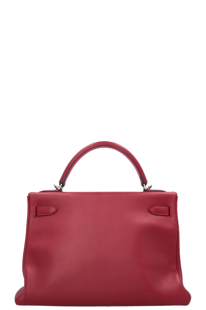 HERMÈS Candy Kelly 32 Retourne Swift Rouge Coeur Candy Pink