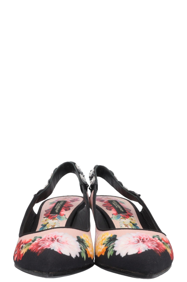 DOLCE&amp;GABBANA Floral Heels Black Pink
