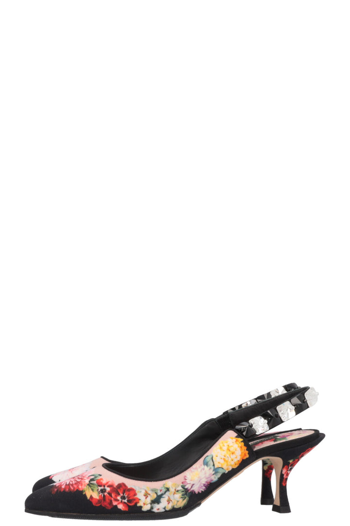 DOLCE&amp;GABBANA Floral Heels Black Pink