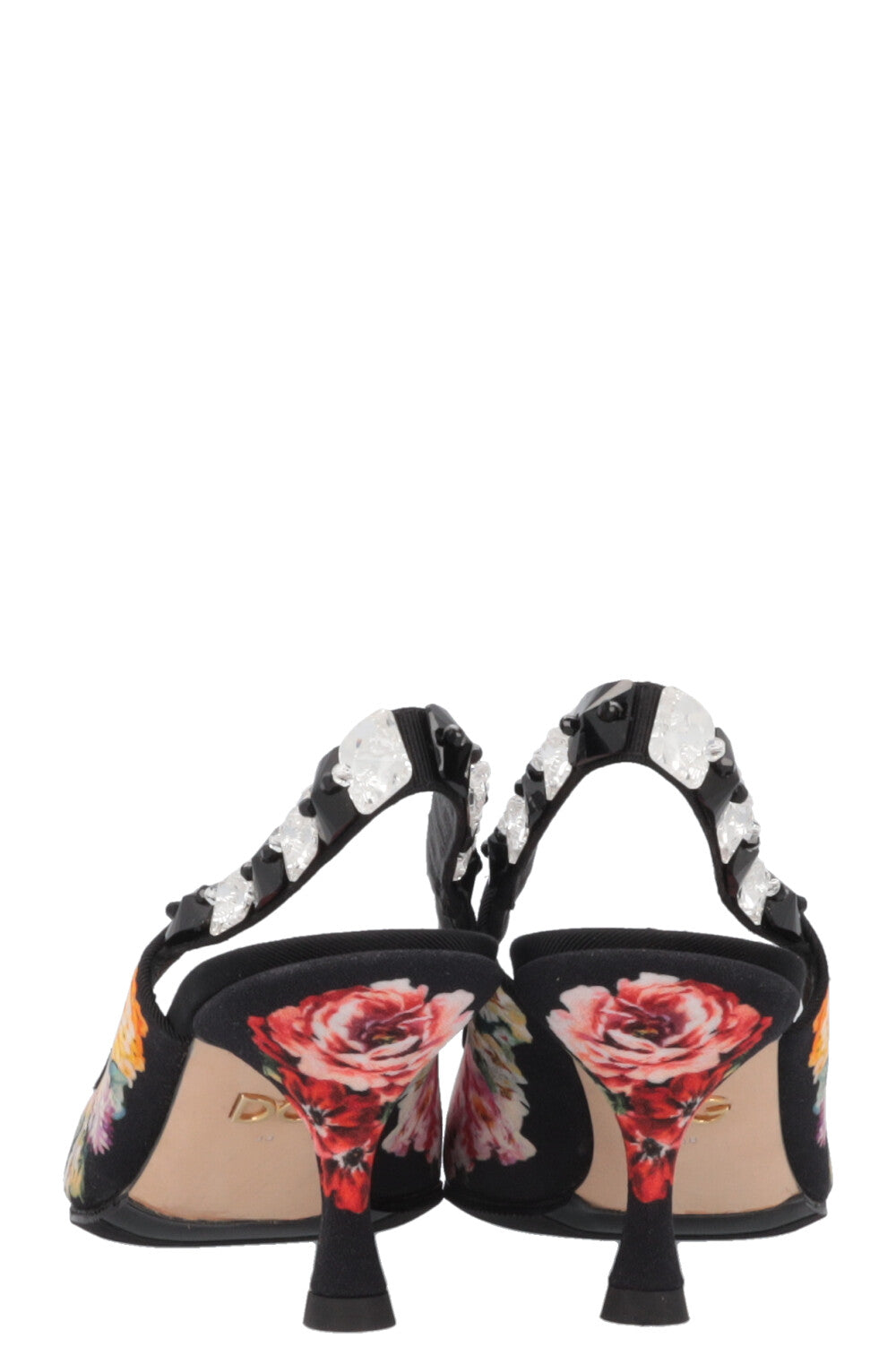 DOLCE&amp;GABBANA Floral Heels Black Pink