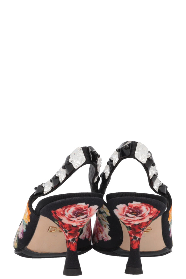 DOLCE&amp;GABBANA Floral Heels Black Pink