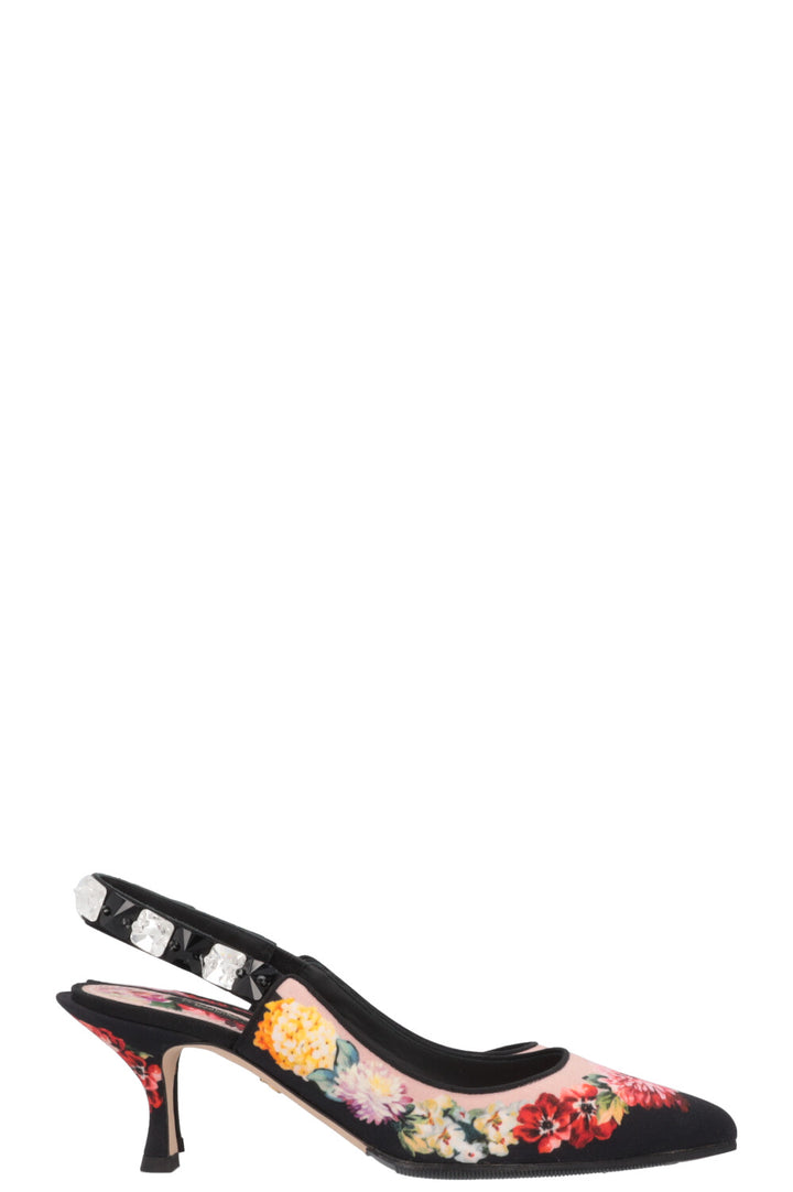 DOLCE&amp;GABBANA Floral Heels Black Pink