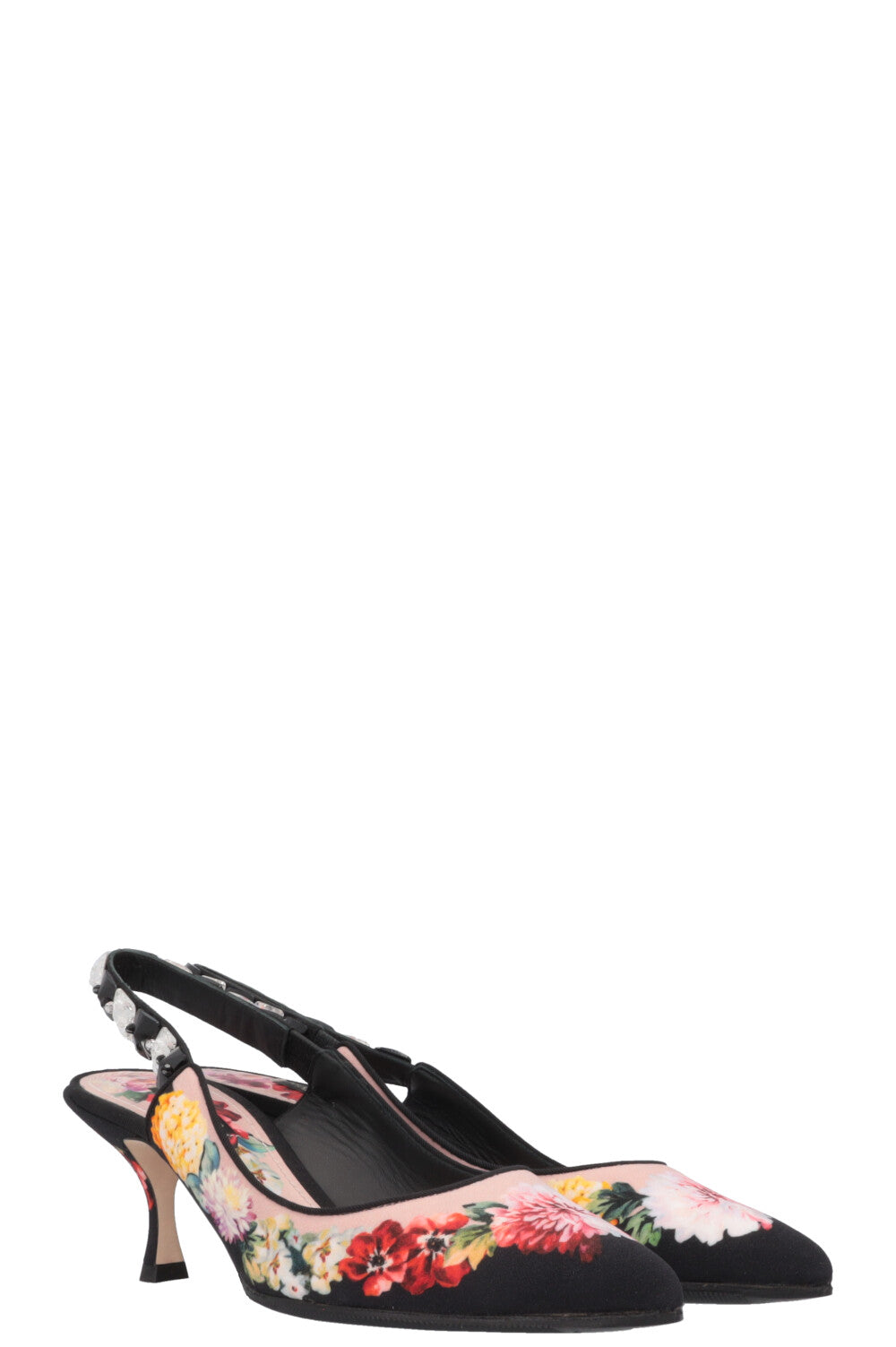 DOLCE&GABBANA Floral Heels Black Rosa
