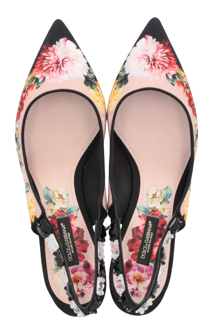 DOLCE&amp;GABBANA Floral Heels Black Pink