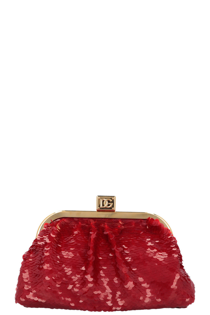 DOLCE&GABBANA Maria Sequin Clutch Red