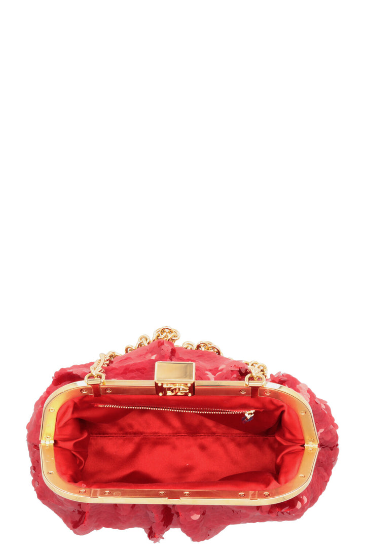 DOLCE&GABBANA Maria Sequin Clutch Red